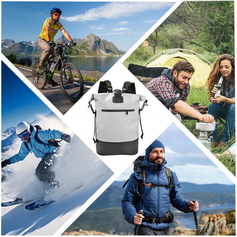 High Quality Backpack - 25L Roll-Top Heavy-Duty Pack | Men's Hiking Backpack for Hiking, Camping, Outdoor Mountaineering, Trekking, Beach Fitness & More: Sports & Outdoor