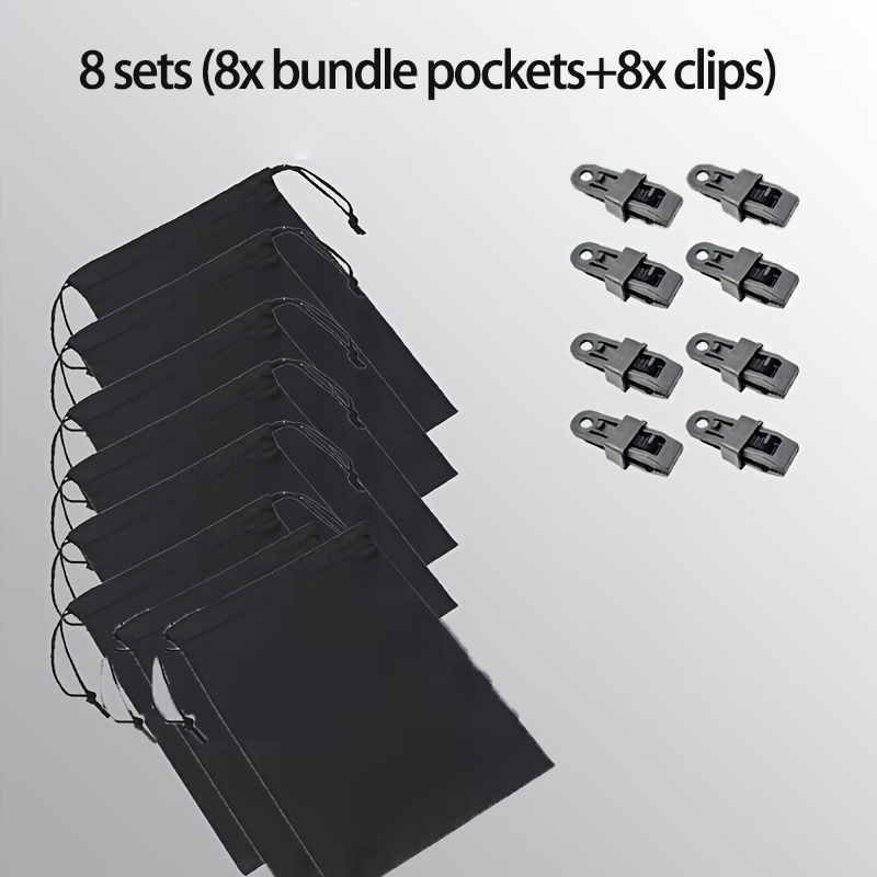 Image of 8 Sets Of New Windproof Accessories For , 8x Weight Bags+8x Clips, Suitable For Outdoor /arches//backyards/porch Curtains, Tents, Tablecloths, And Camping Accessories