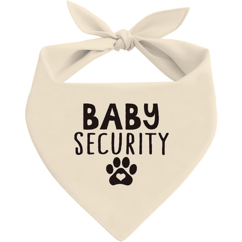 TEMU 1pc 24.8* 11inch Baby Safety Dog Bandana, Beige Pet Dog Scarf, Pregnancy Announcement Baby Reveal, Pet Dog Triangular Bandana, Medium Dog Pet
