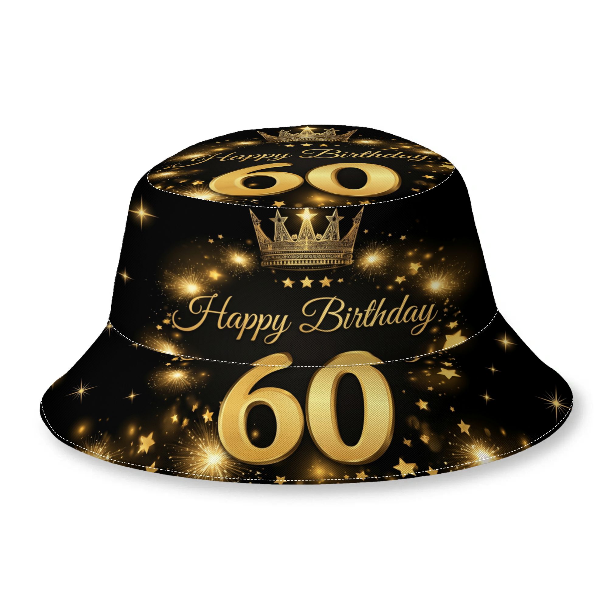 TEMU 1pc Bucket Hat Happy 60th Birthday Fashion Caps For Men Women Bucket Hat