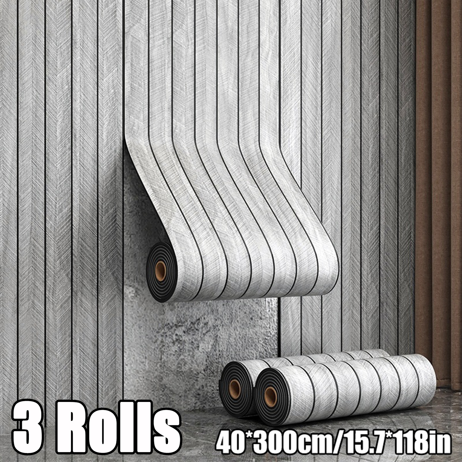 3rolls 3d Slat Wall Stickers, Self-adhesive Wood Grain Panels, Easy-install Splicable Waterproof Tiles For Home Wall Renovation & Decor