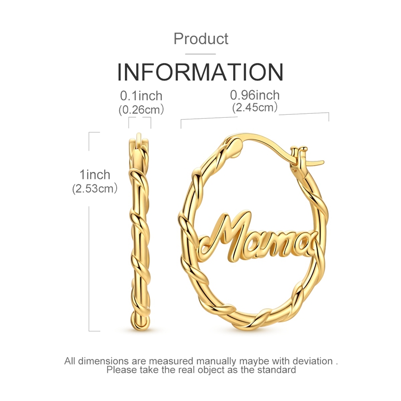 Women's S925 Hypoallergenic Classic Hoop Earrings, Wedding Gift