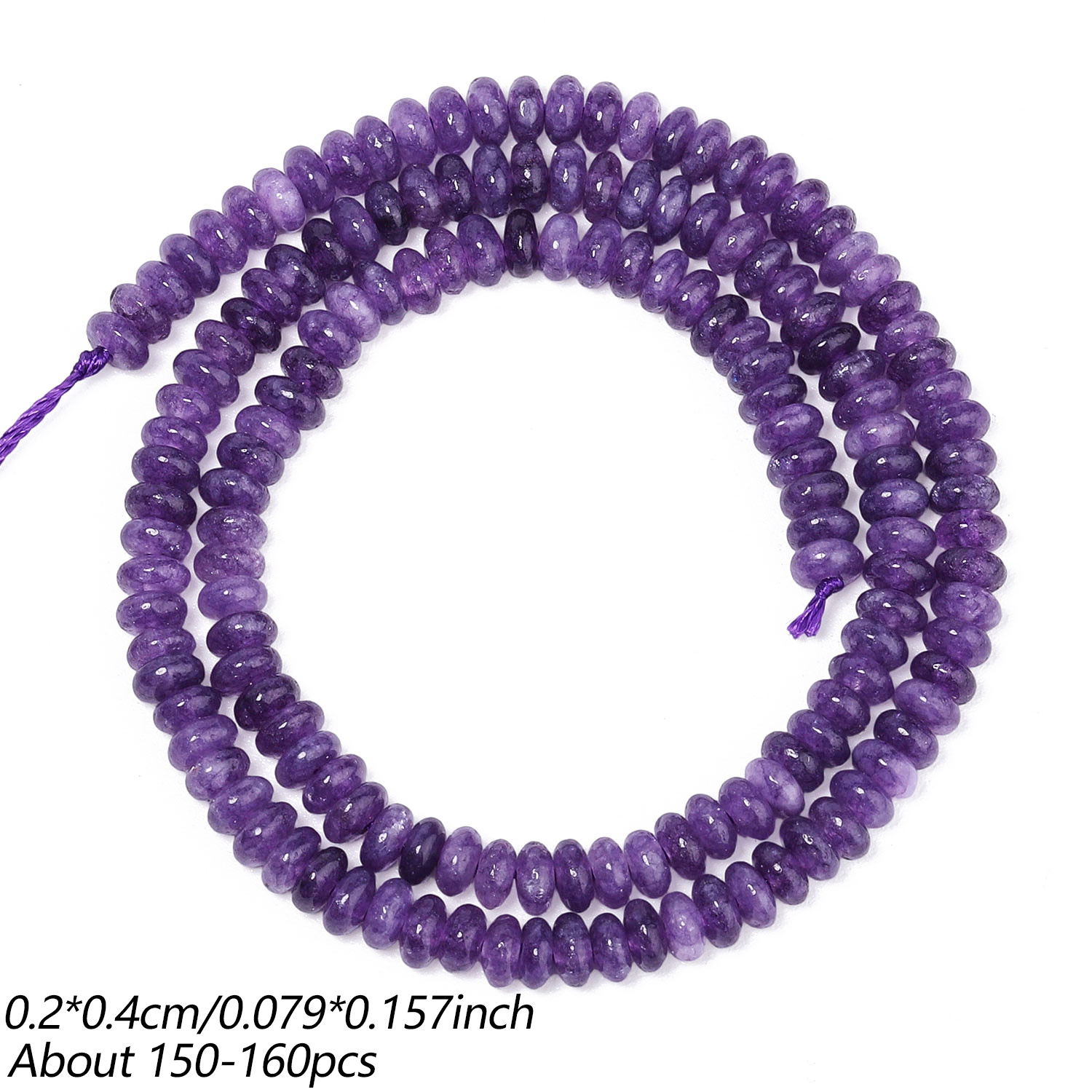 TEMU 2x4mm Natural Stone Amethyst Flat Abacus Beads Elegant Loose Beads For Jewelry Making Exquisite Bracelets, Necklaces, Earrings Crafts, Women's