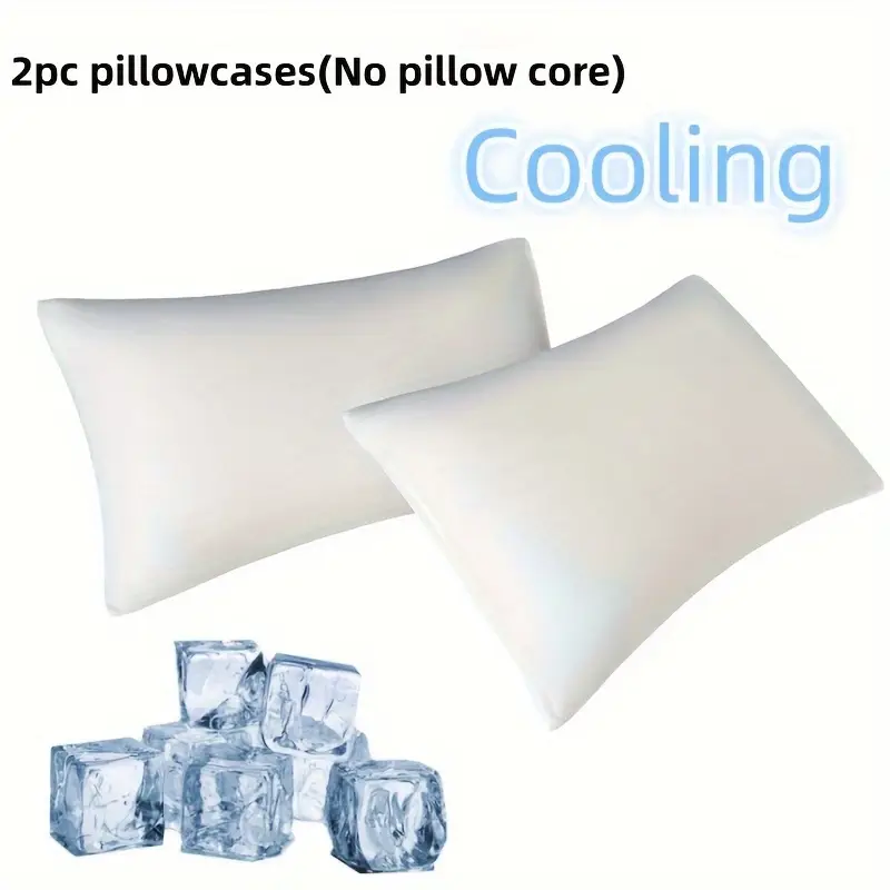 set of two cooling pillowcases for people with high temperatures soft breathable light beige friendly fabric envelope closure machine washable solid pillowcases for living room and bedroom holiday gifts for men and women Product details 9
