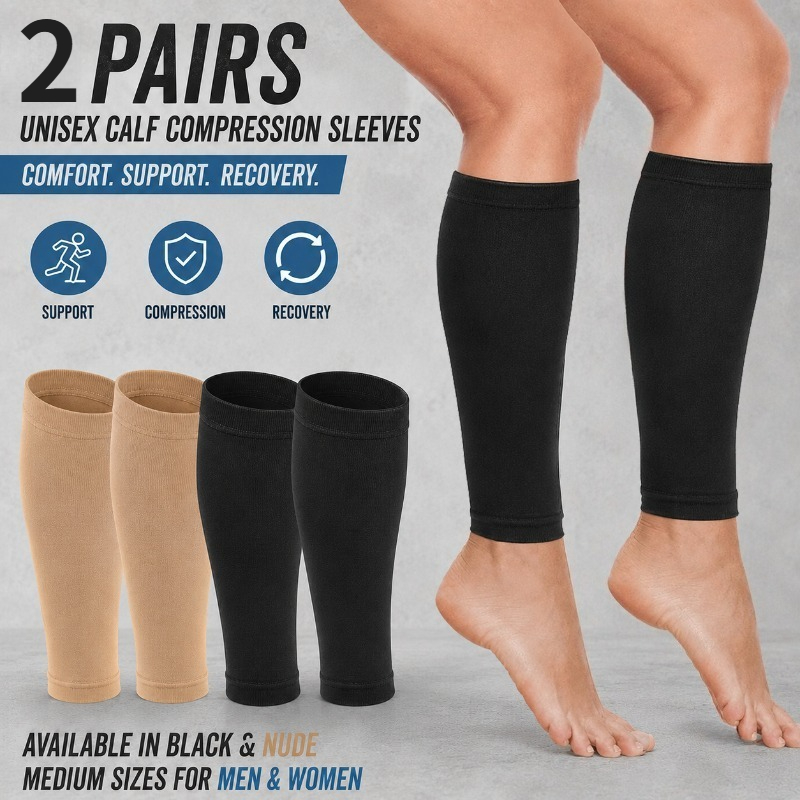   unisex calf compression sleeves leg support socks     running training daily activities   socks men women black nude medium sizes