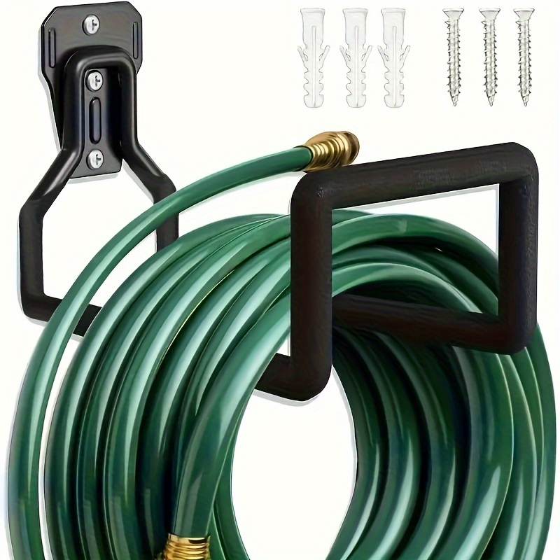 

Heavy-duty Garden Hose Holder - Rust-resistant Wall Rack - Outdoor Garden And Garage Safety Extension Hose Organizer - Includes 4 Screws - And Space-saving Solution