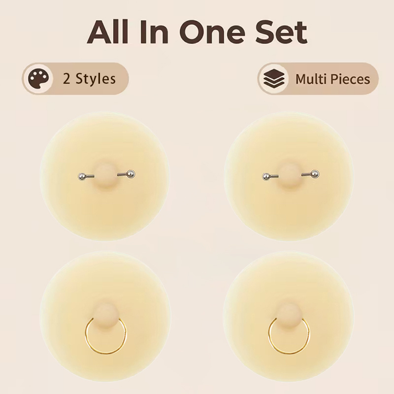 TEMU Of Covers, Silvery Cross Studs And Metal Round Ring Decorations, Suitable For Daily And Beach, Party Etc. Outfit