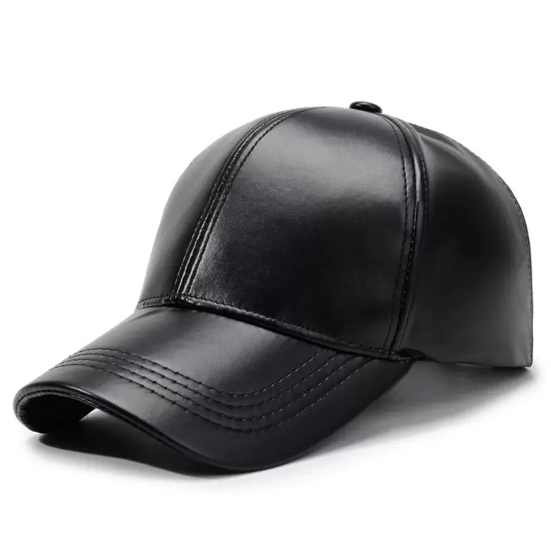TEMU Casquette de baseball intégrale en PU pour homme, chapeau décontracté et tendance réglable pour l'extérieur, convient pour les voyages, les