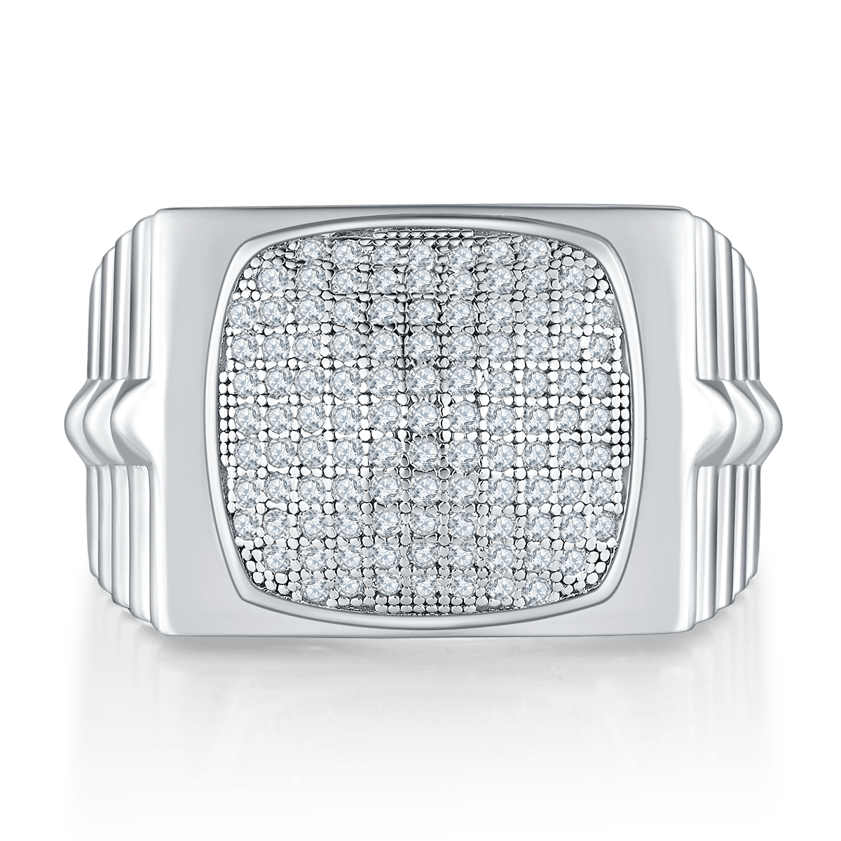 Men's 925 Silver Moissanite Wedding Engagement Ring
