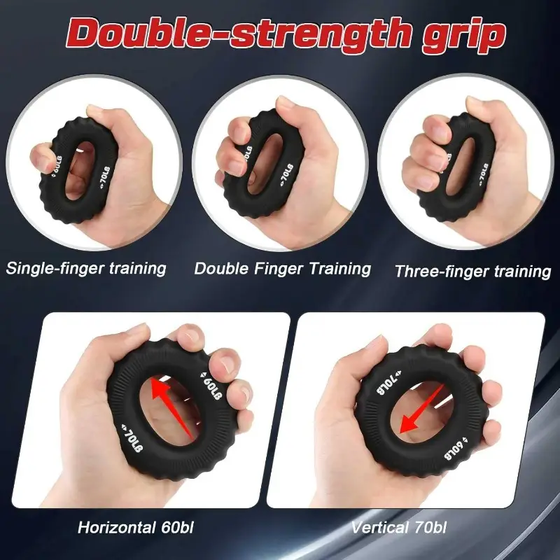 4pcs grip strength trainer kit - 11-220lbs adjustable forearm gripper, finger exerciser & wrist strengthener for men, with handles, durable non-woven material, ideal for hand & wrist , hand strength training|ergonomic grip trainer|durable grip trainer, grip strengthener Product details 4