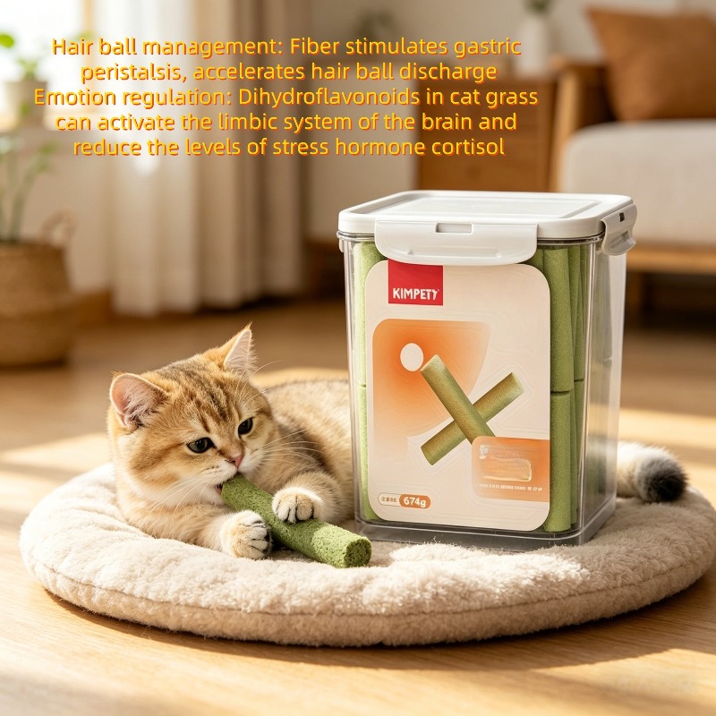1 14lb 518g per bucket contains approximately 105 cat grass sticks freeze dried cat grass sticks for grinding teeth and cleaning cat snacks   and teeth grinding sticks Product details 1