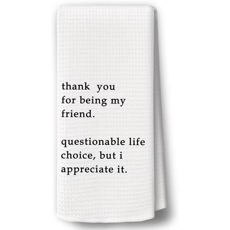 TEMU 1pc Fun Friendship - Thank You For Being Humorous Gift Pattern Super Absorbent Cartoon Design, Machine Washable And Reusable, Suitable For
