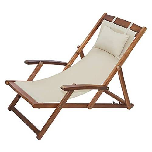 outdoor wooden sun lounger for poolside and garden use adjustable reclining deck chair in natural durable and weather resistant for relaxing beach or