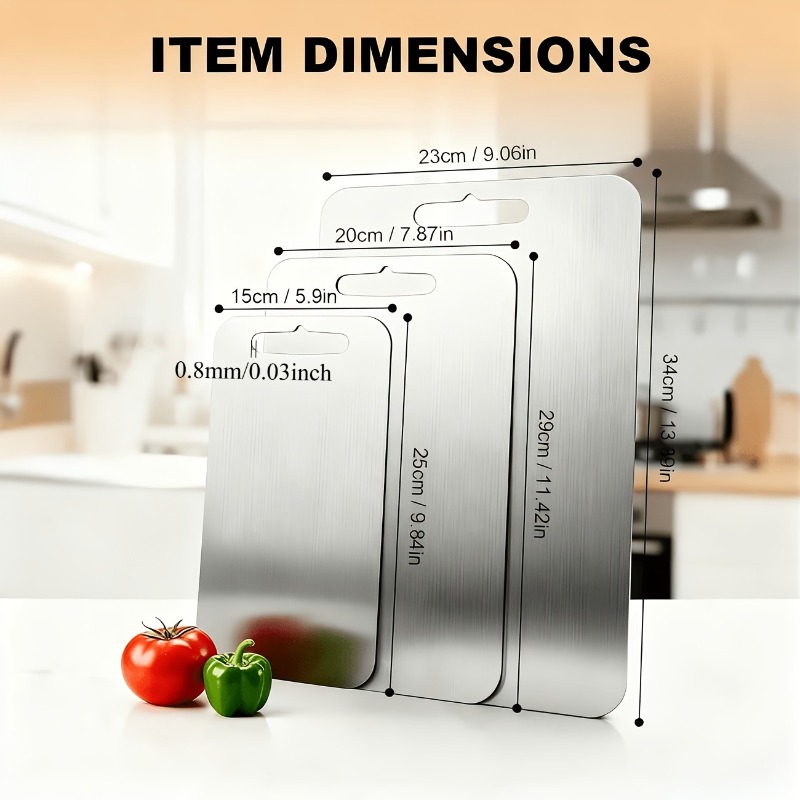 TEMU Choose Between A Stainless Steel 4pcs Set Or A 3pcs Cutting Board Setâ're Rust-resistant, Easy To Clean, And Convenient To Store. Perfect For