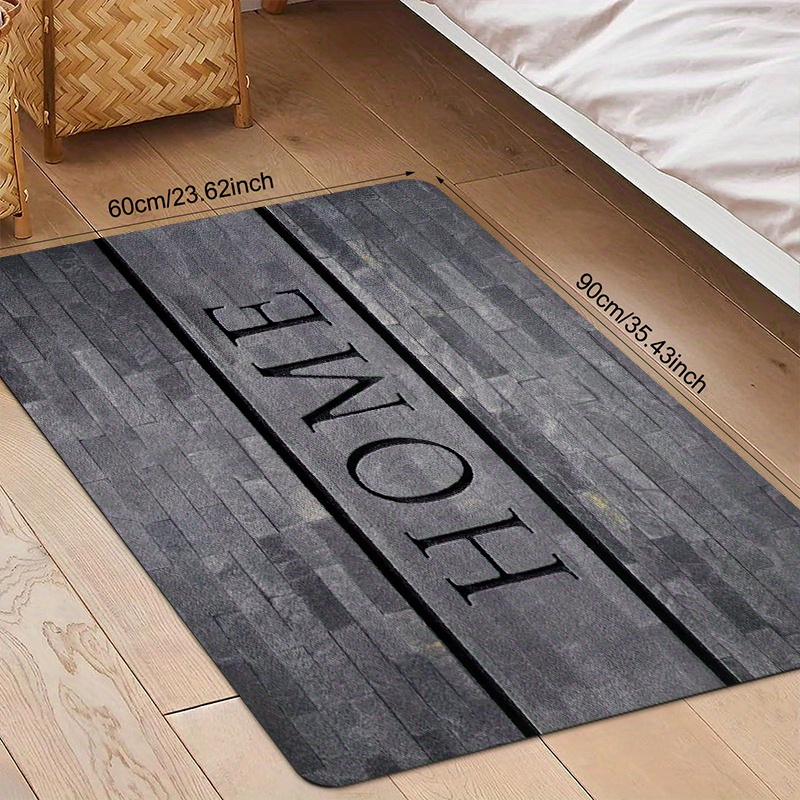 1pc Doorway Floor Mat, Simple Gray Wall Home Monogram Printed Carpet, Polyester Non-slip And Soft, Suitable For Laundry Room, Restroom, Indoor And Outdoor Doorways, Bathroom, Balcony, Hallway, Kitchen