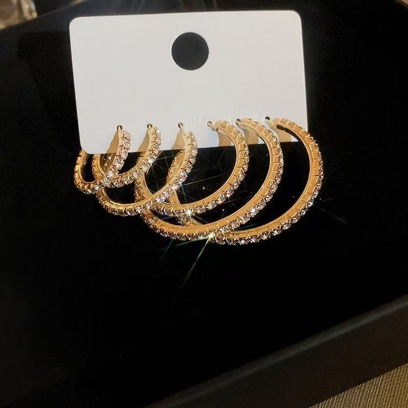 TEMU 6pcs Vintage Large Medium Small Hoop Earrings Set Women, Fashion Versatile Premium Earrings Accessories, Mother's Day Graduation Season