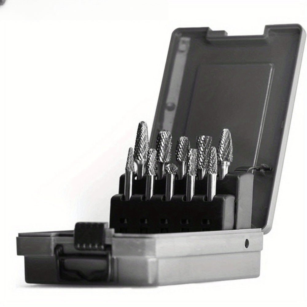 Set Of 10 Rotary Tools - Includes Milling Cutters And Engraving Bits For Detailed Tasks