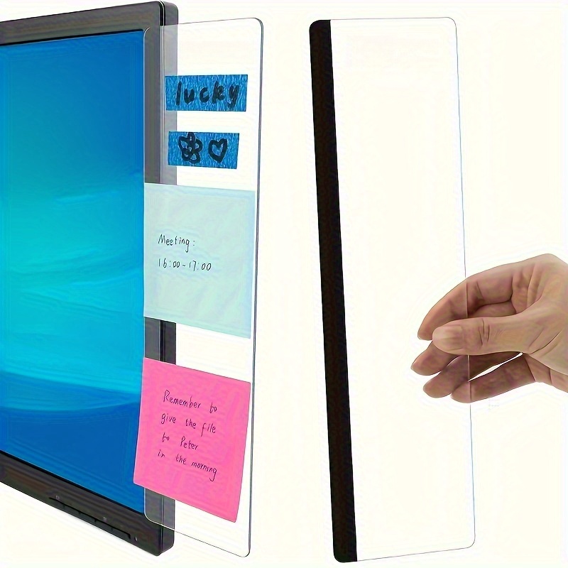TEMU 1pc Computer Monitor Memo Board Computer Message Board Office Supplies Unisex Computer Sticky Notes Holder Home Office Accessories Desktop