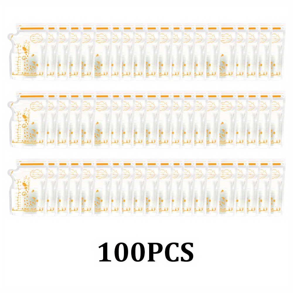 30/100pcs 8.45oz Long Neck Breast Milk Storage Bags, Spout Style Freshness Preservation Bag With , Suitable For Refrigerated And Breast Milk