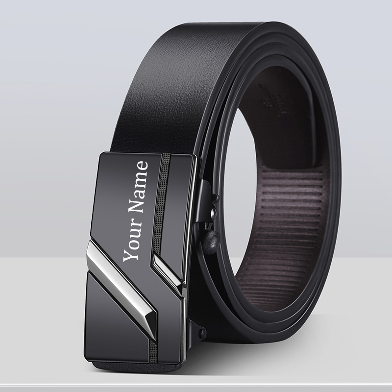 TEMU Personalized Custom Name Engraving ' Business Belt Multi-style Fashion Pu Alloy High-quality Denim Belt