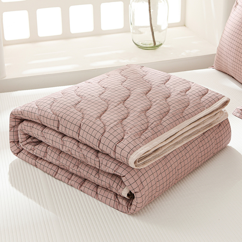 Colcha de Verano Suave Lavada, Núcleo de Colcha, Agradable para la Piel, Transpirable, Absorbente de Humedad y Manta Multifuncional que Absorbe el Sudor, Colcha Delgada para Aire Acondicionado de Siesta Individual y Doble