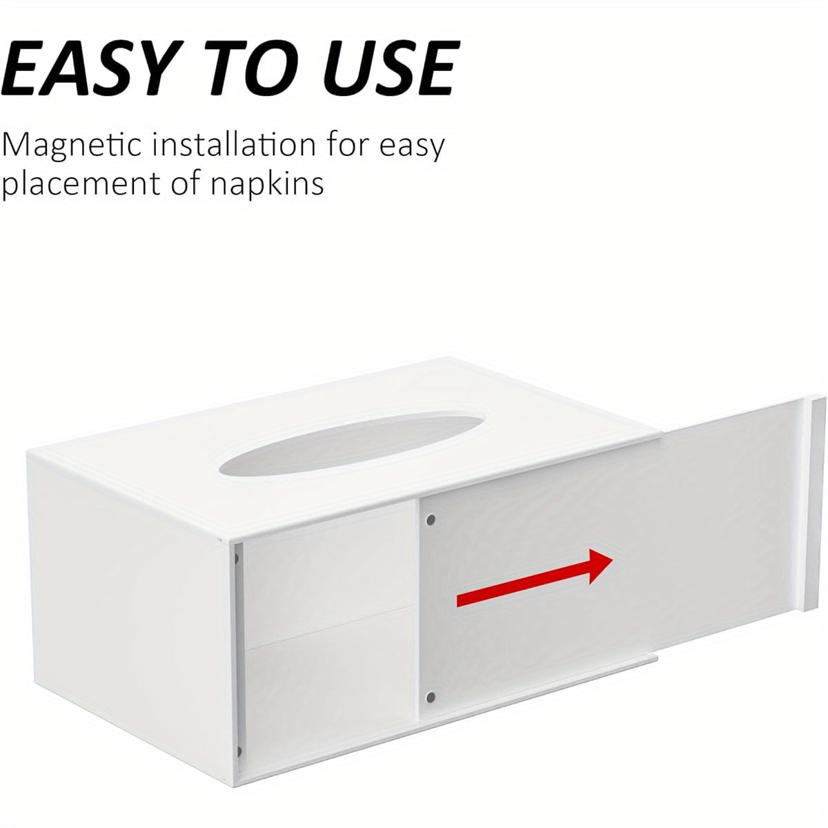 modern minimalist tissue box cover and dispenser with built in storage tray space saving organizer durable plastic construction for bathroom kitchen home office fits standard tissues 9 85x4 5x6 3 inches decorative countertop or under cabinet storage solution kitchen organizer   versatile organizer Product details 4