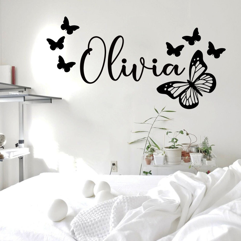 

1pc Custom Name Wall Sticker - Waterproof Vinyl, With Sparkle Accents, Easy For Bedroom Decor, Personalized Irregular Shape Design