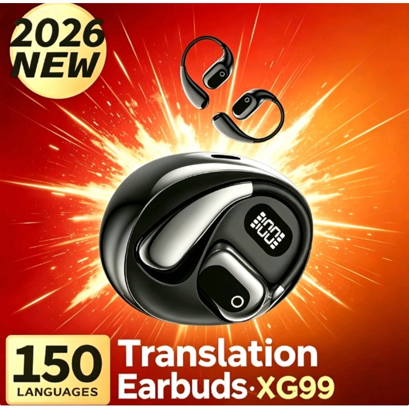 TEMU Casque d' de en IA 2025 avec étui de chargement à réduction de bruit, traducteur universel pour smartphones - Compatible avec la charge de type