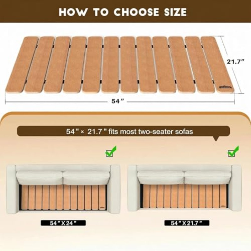 Heavy Duty Couch Cushion Support Board for Sagging Sofas, 21. 7''x54'' Thick Solid Wood Sofa Support Board to Fix Sinking S, Wooden Support Board to Sagging Spring Sofa