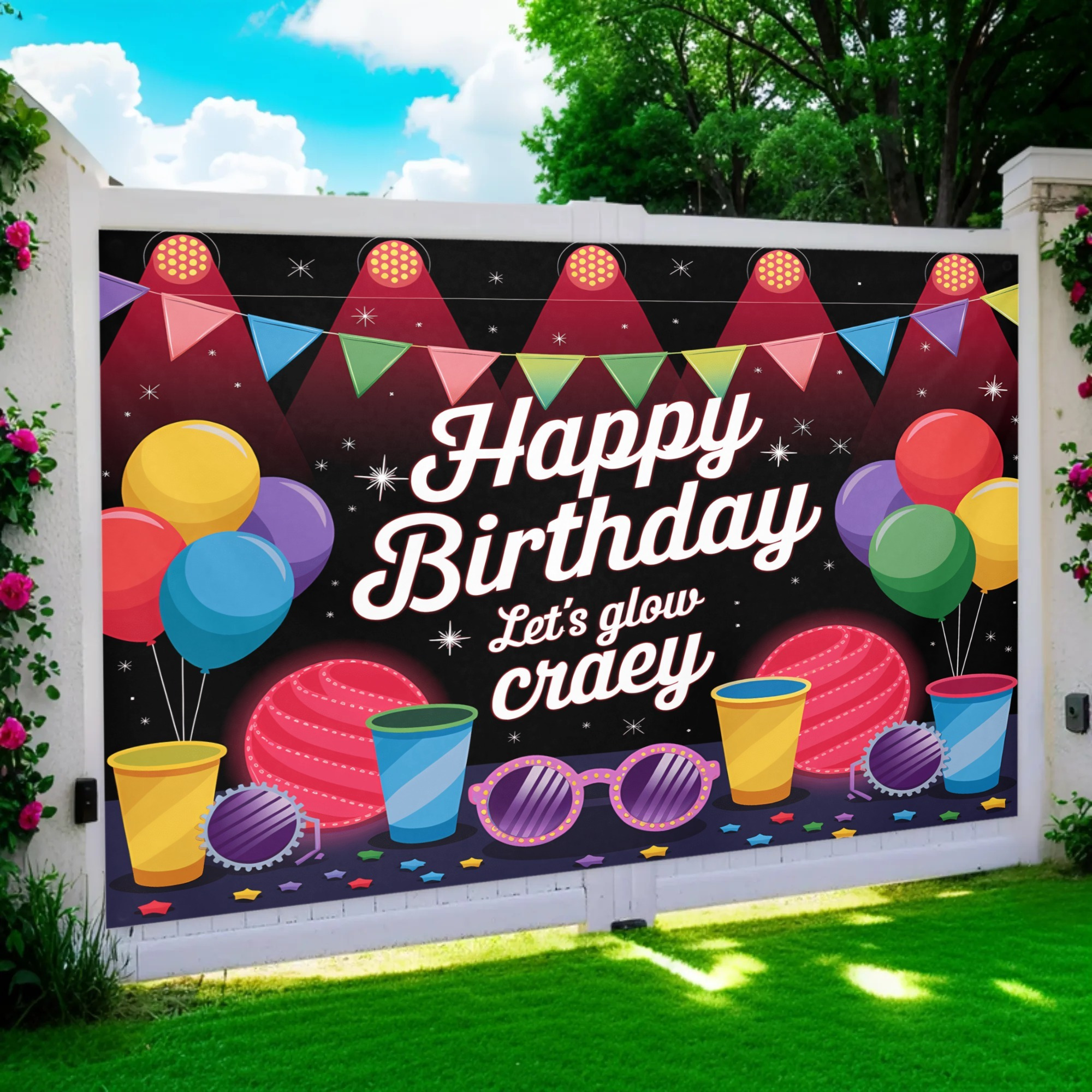 Amazon Happy Birthday Glasses To Wear WHITE LED Flash Glasses