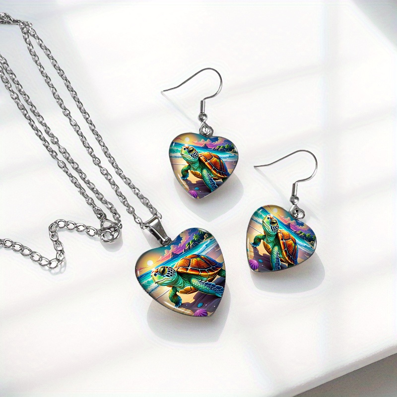 3pcs Summer Sunshine Beach Turtle Pattern Jewelry Set Gift for Friends