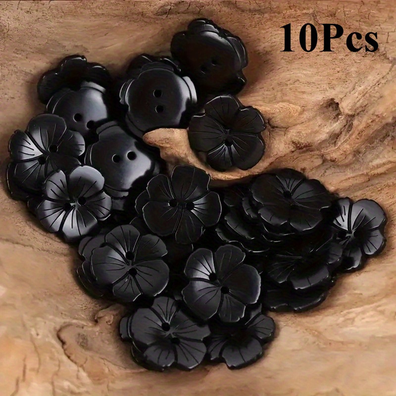 E-shop 10 Stück Kirschblüten-Blumenknöpfe - Strapazierfähiges Harzmaterial, glänzende Oberfläche zum Nähen, Basteln, zum Verzieren von Kleidung, für