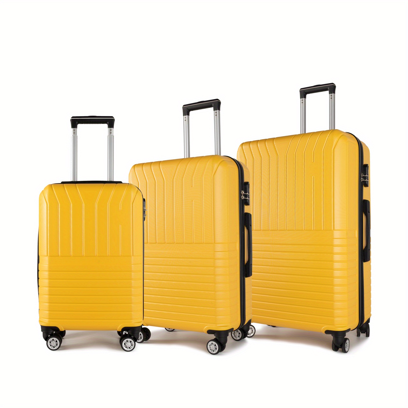Equipment For Business Professionals! 3 - Piece Abs Wheeled Luggage Set, 20 - Inch Lightweight Design, Large - Capacity 24/ 28 - Inch Suitcases, Extremely Convenient For Carrying And Storage.