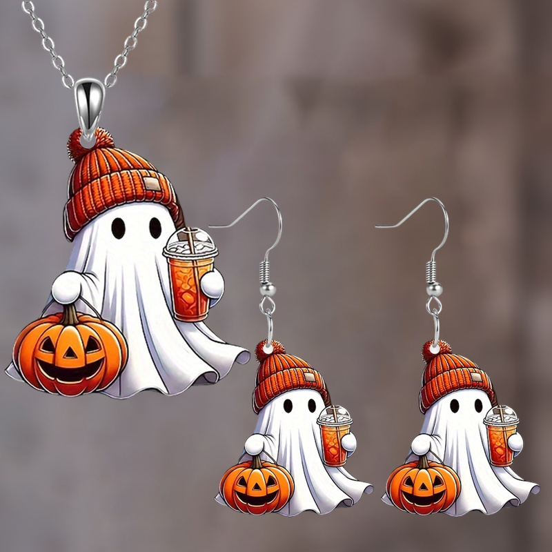 TEMU 3pcs Fashionable Acrylic Necklace Earrings Christmas Birthday New Year Gift Party Jewelry To Give To