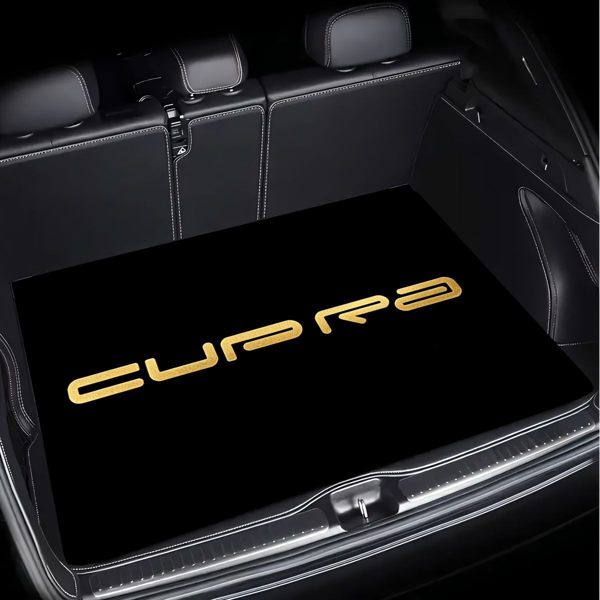 TEMU 1pc Golden Car Letter Print Design Trunk Mat - Durable, Easy-to- Liner For Suvs, Trucks, And Cars | Keeping Interior Tidy And Stylish, Car Trunk