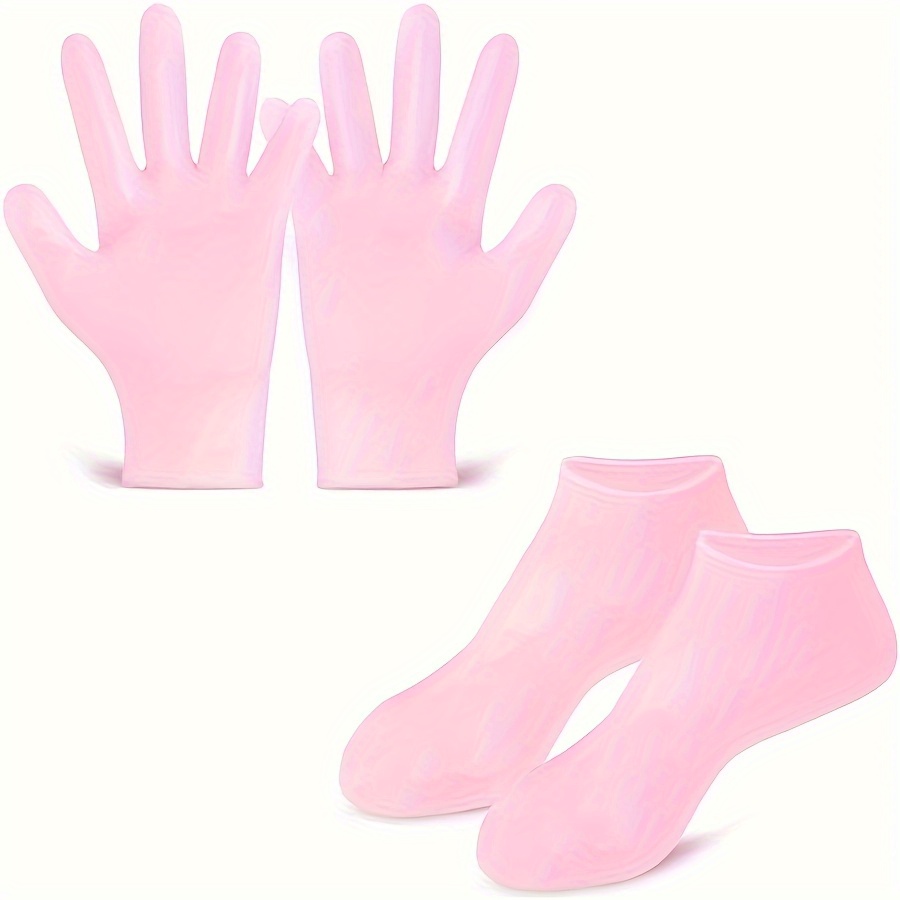 TEMU 1 Set Reusable Silicone Hand & Foot Moisturizing Covers - Unscented, Ideal For Dry, , Foot , Foot |silicone Footwear|reusable Footwear