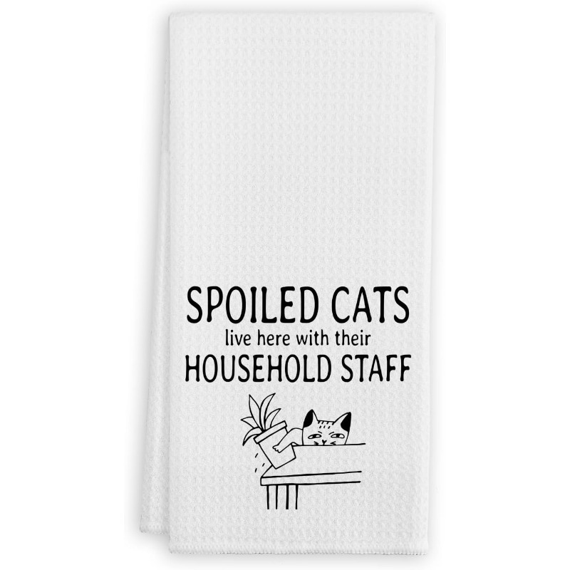 

1pc Cat Polyester Kitchen Towel, 18x26 Inch, Super Hand Towel, Contemporary Theme Dish Towel, Machine Washable, Ideal Gift For Cat Lovers, Holiday Decoration