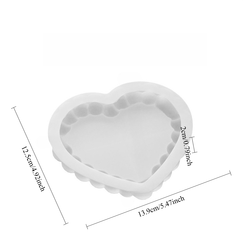 TEMU Moule en silicone résine à motif de bulles pour dessous de verre, plateau décoratif de cœur avec dentelle pour artisanat en résine époxy et