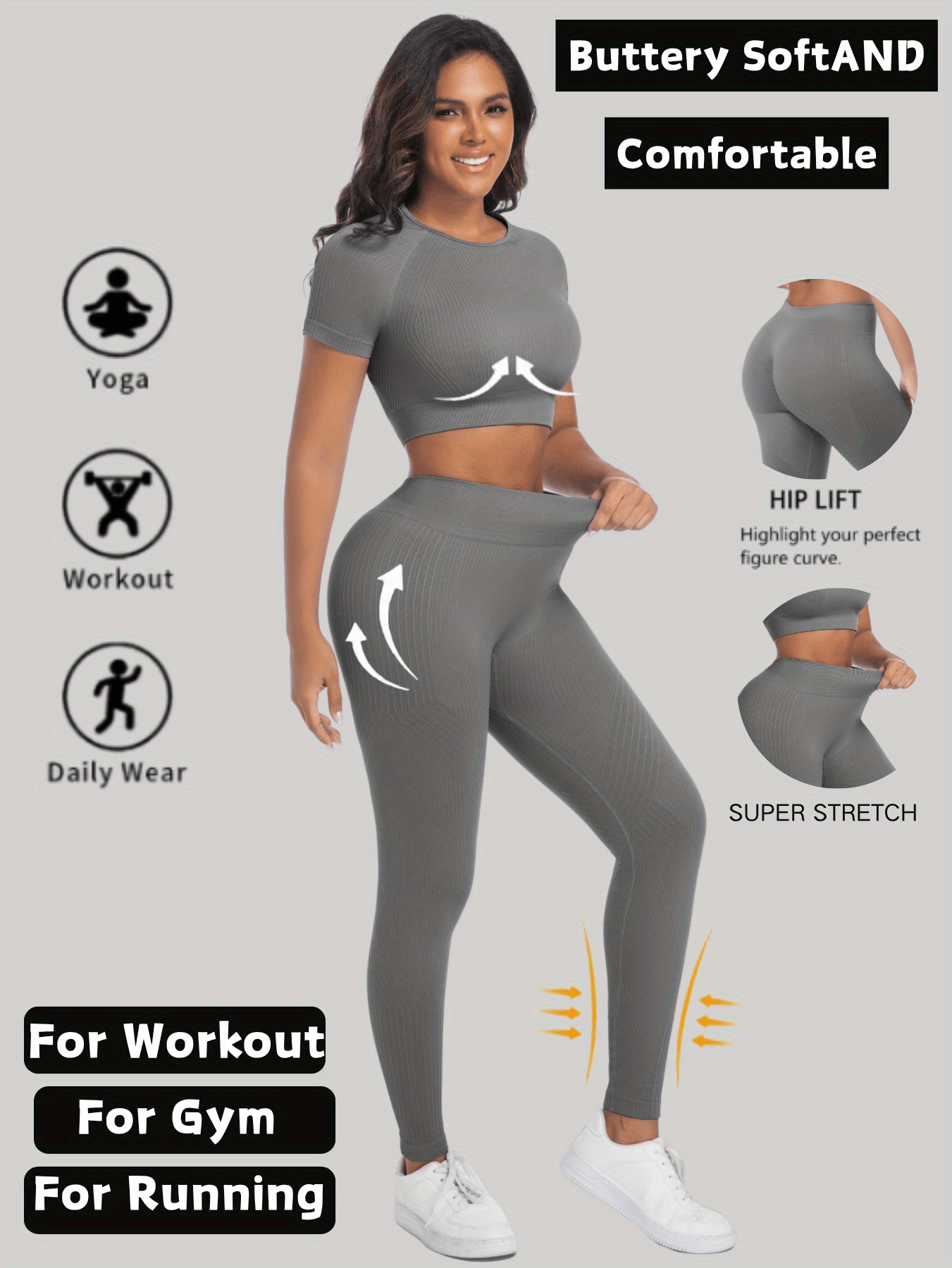 conjunto entrenamiento yoga mujer: piezas ropa deportiva Temu
