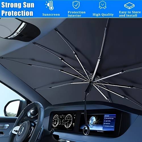 item picture up sunshade for front window upf50 heat insulation uv protection auto interior accessory fits most vehicles sleek design sun protection curtain vehicle sunshade accessory durable sunshade automatic rolling sun shade light filtering car vent shade fit sunshade window for atier sportroo view sun shade front window vehicle sunshade for pickup trucks and sedan