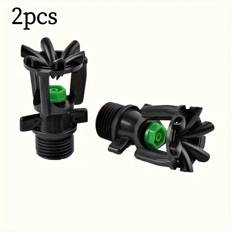 TEMU 2pcs High-quality Abs Nozzles, 1/2 Inch External Thread, 360° Self-rotating Spray Nozzles For Efficient Garden And Lawn Watering - Green And