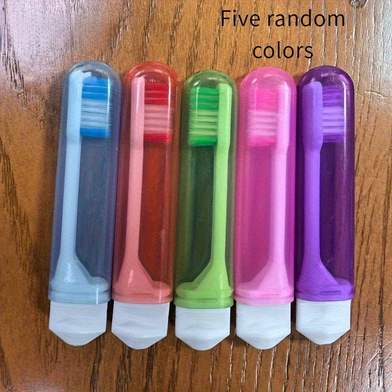 5pcs Folding Toothbrush Soft Bristles Travel Set Portable Compact Creative Cute Family Toothbrush(random Color)