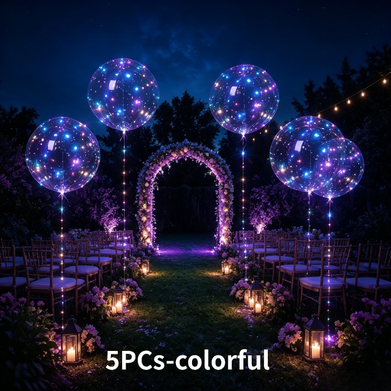 5pcs Bobo Balloon Set With Led Lights, Transparent And Vibrant Terrace Lights And More . Each Balloon Carries A Of , A Memory, And The Promise Of A , Making It Perfect For Parties