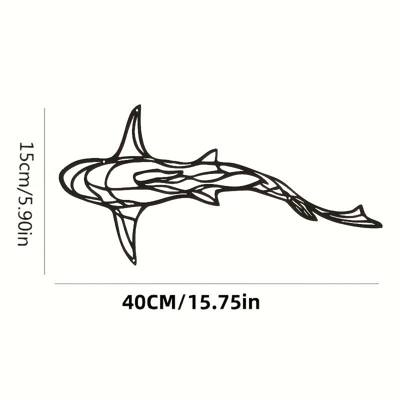 TEMU 2d Flat, 1pc Wall Decoration Shark Pendant, Made Of Polypropylene, Minimalist Wall Art For The Living Room