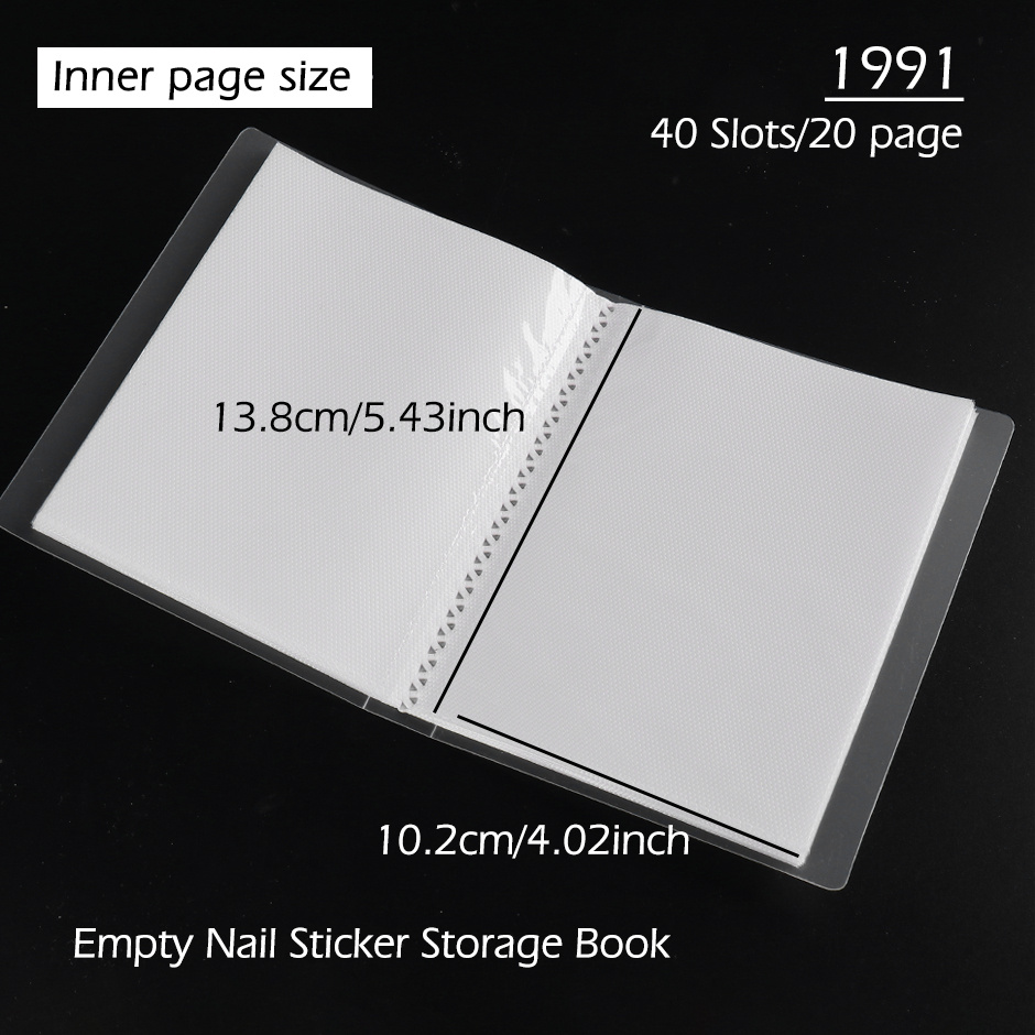 100 Slots Empty Collecting Nail Stickers Storage Album Display Decals Organizer Holder Trending Salon Tools Manicure Supplies