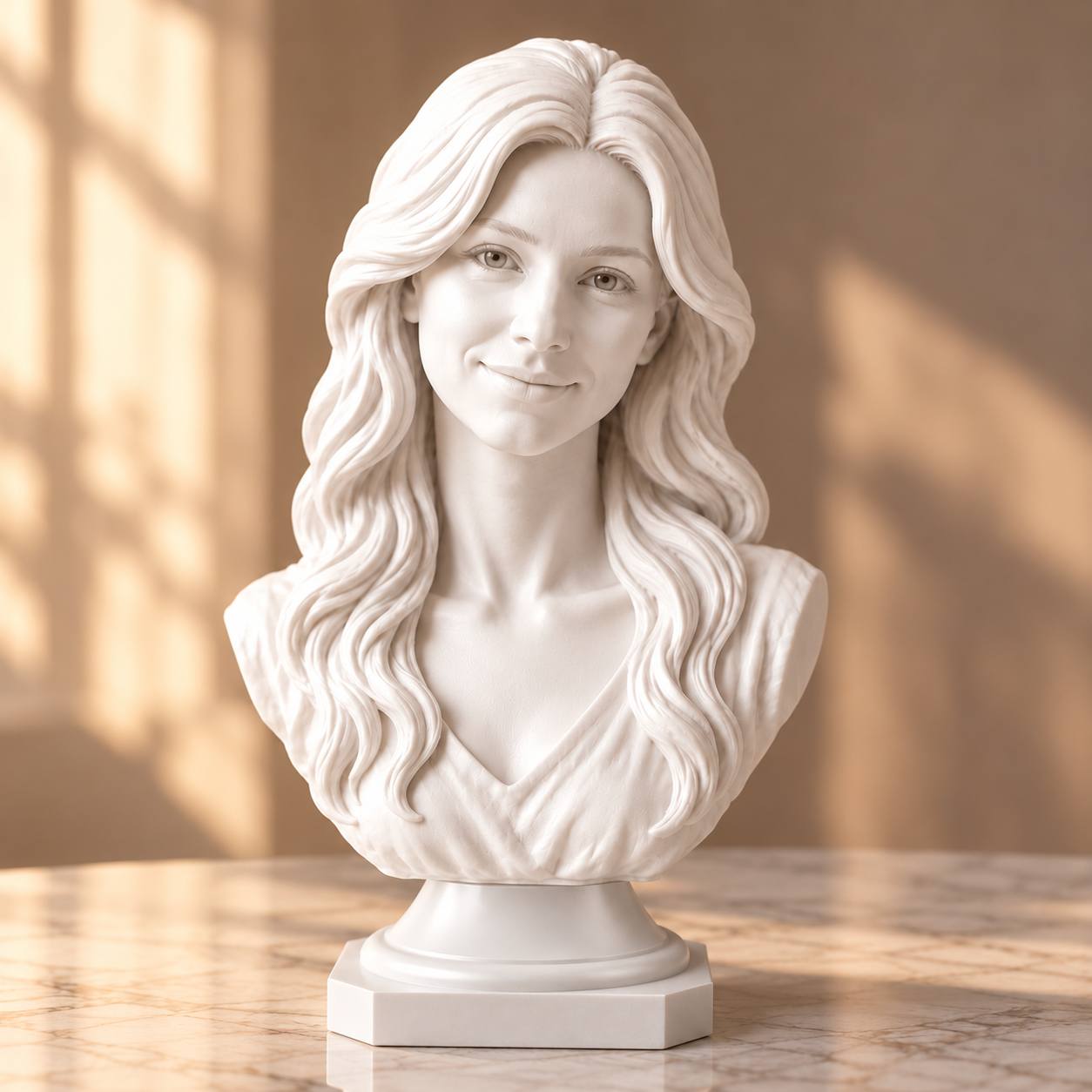 TEMU Custom 3d Printed Photo Busts - Personalized Single And Couple Sculptures Made From Your Photos; Custom Portrait Sculptures; Unique Anniversary,