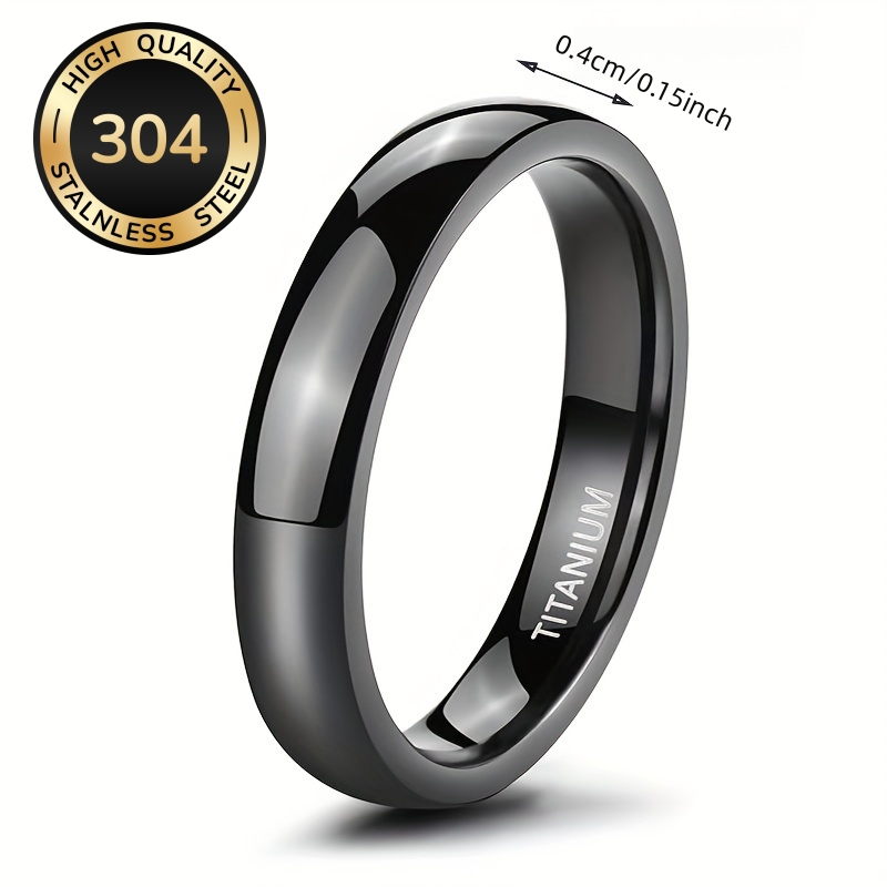 High Quality Stainless Steel Black Thin Ring, Unisex