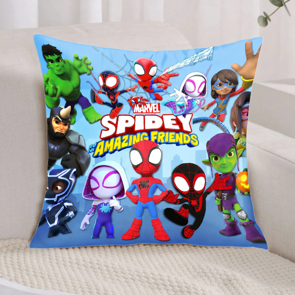 E-shop 2D Flach 1 Stück Warner Bros Cartoon Film Spiderman Black Panther Kurzes Plüsch Kissenbezug Kissenbezug Beidseitig Bedruckt Reißverschluss