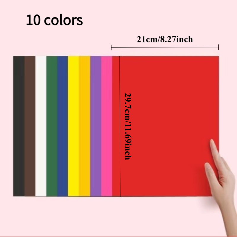 E-shop 10er-Pack verdickter A4-Kartonpapier – Schweres Papier, geeignet für Scrapbooking, Kartenherstellung, Geburtstagsdekorationen & Schulprojekte,