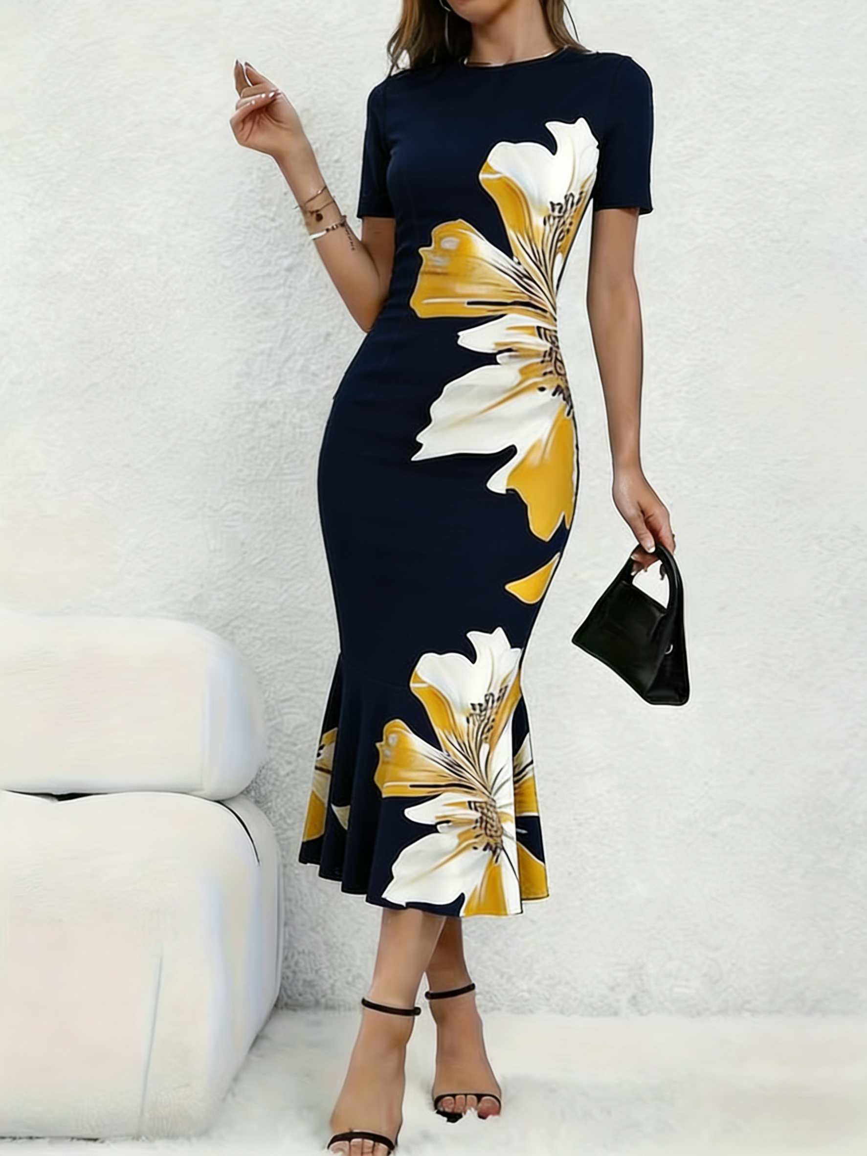 midi fitted summer dress French Connection Women's Fitted Bodice Midi Dress - Summer White main image 1